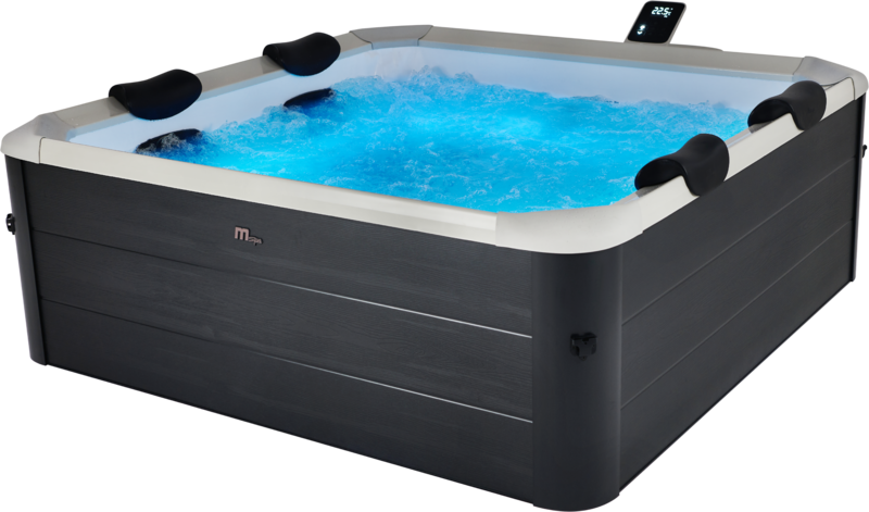 MSpa Whirlpool OSLO AERO PLUS 2026 XXL 180cm inkl. App, LED, 8 Hydromassagedüsen, 140 Luftdüsen