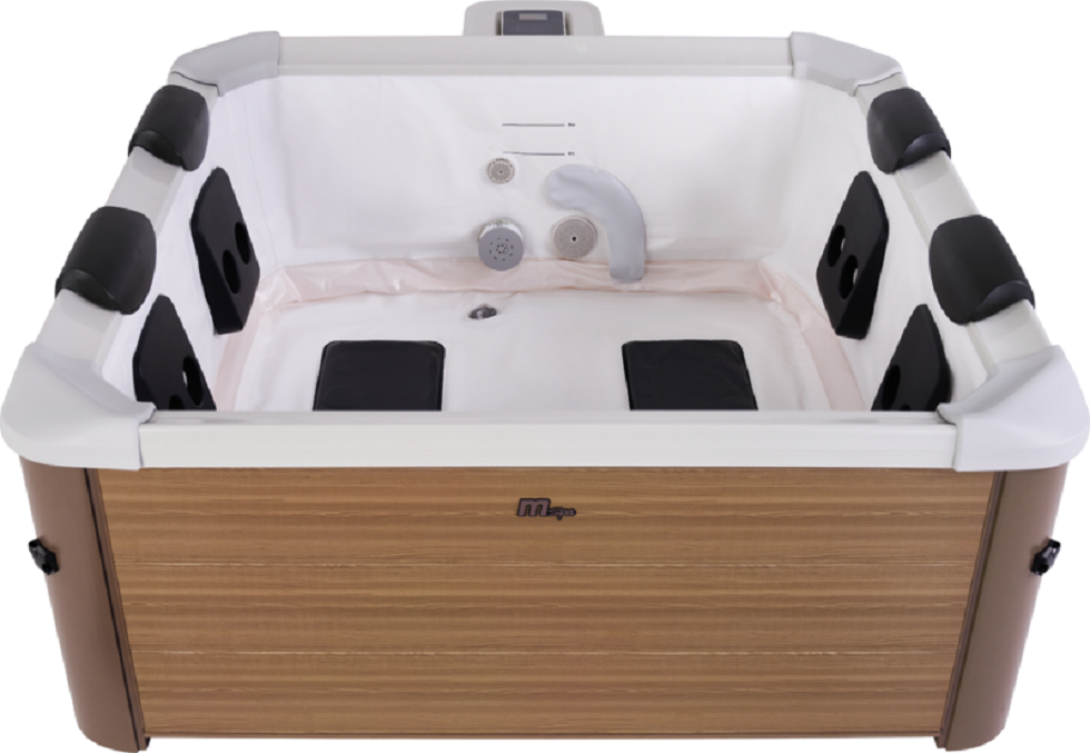 MSpa Whirlpool  Oslo AMBER Aero Modell 2027 160 cm inkl. LED, WiFi, UVC - 120 Luftdüsen, 8 Hydromassagedüsen
