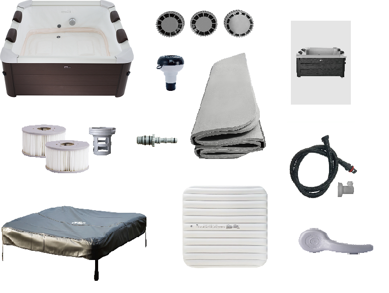 MSpa Whirlpool NEU Frame TRIBECA POOL  XXL inkl. MSPA App, UVC / WiFi in Holz-Optik