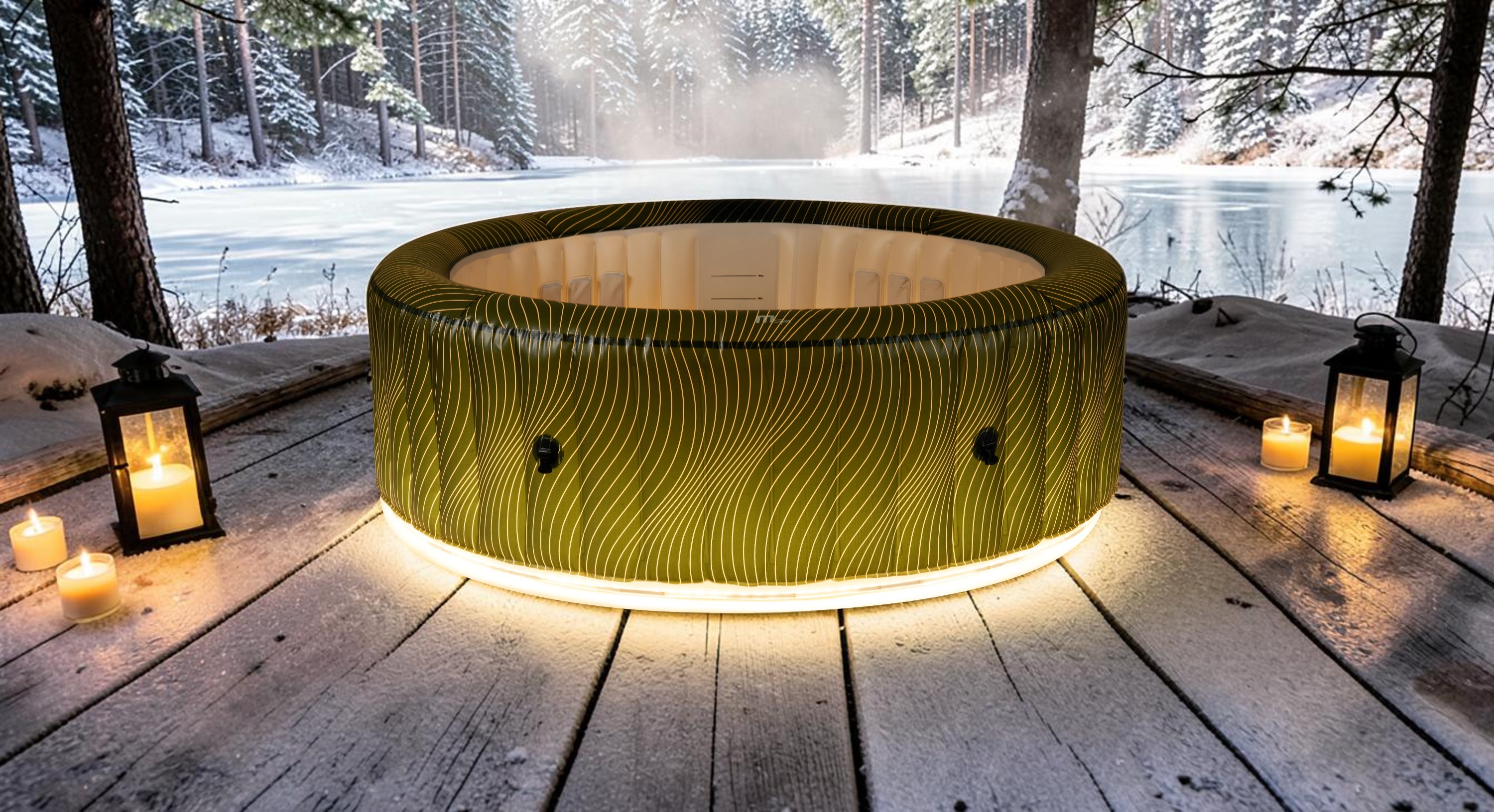 MSPA aufblasbarer Whirlpool METEOR neustes Modell 2027 inkl. UVC / LED / 164 Luftdüsen - Outdoor Pool XXL 6 Personen
