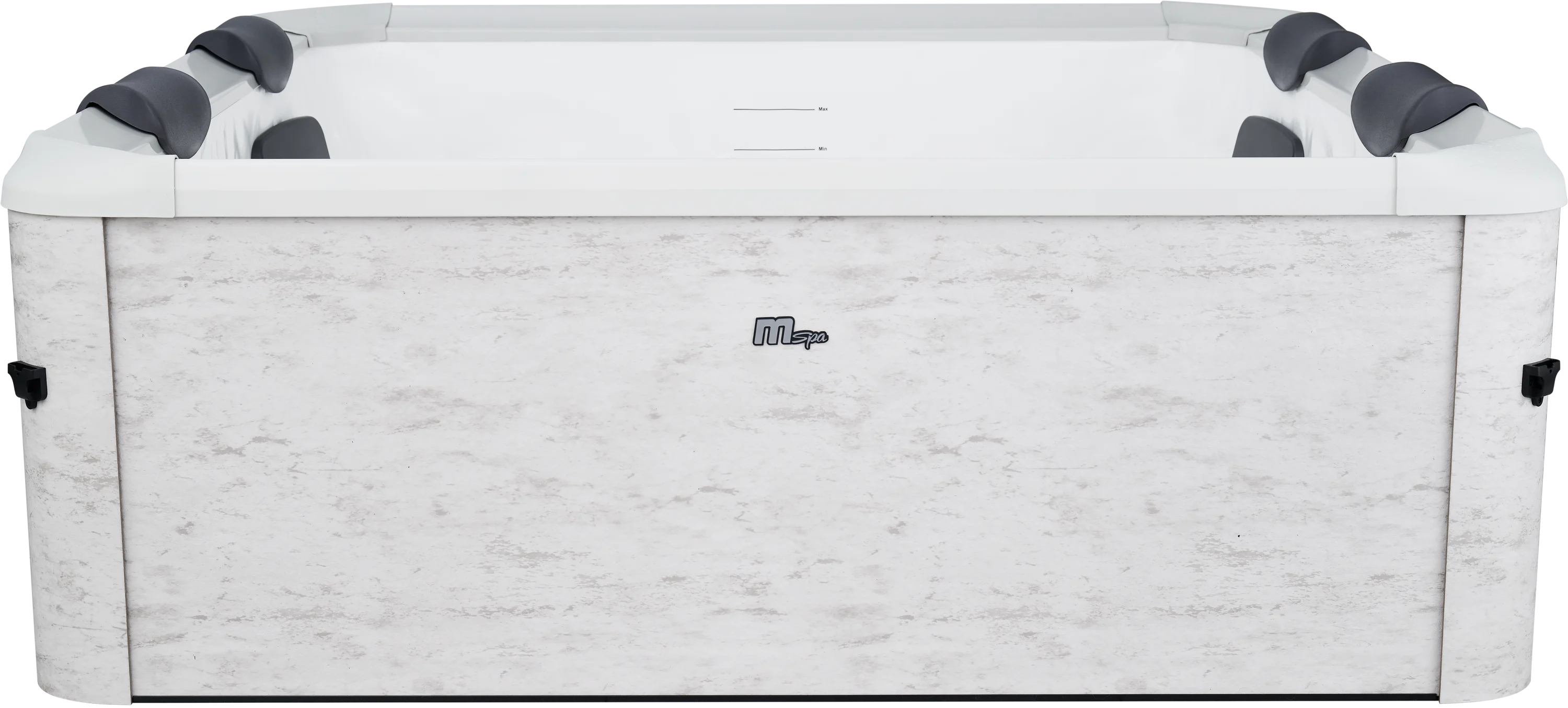 MSpa Whirlpool OSLO LITHOS 2027 XXL 180cm inkl. App, LED, 8 Hydromassagedüsen, 140 Luftdüsen