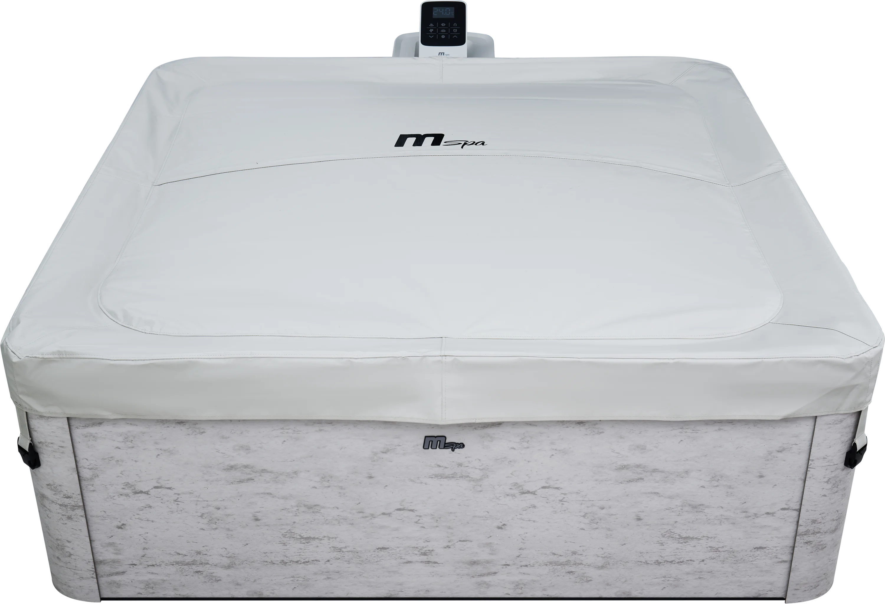MSpa Whirlpool OSLO LITHOS 2027 XXL 180cm inkl. App, LED, 8 Hydromassagedüsen, 140 Luftdüsen
