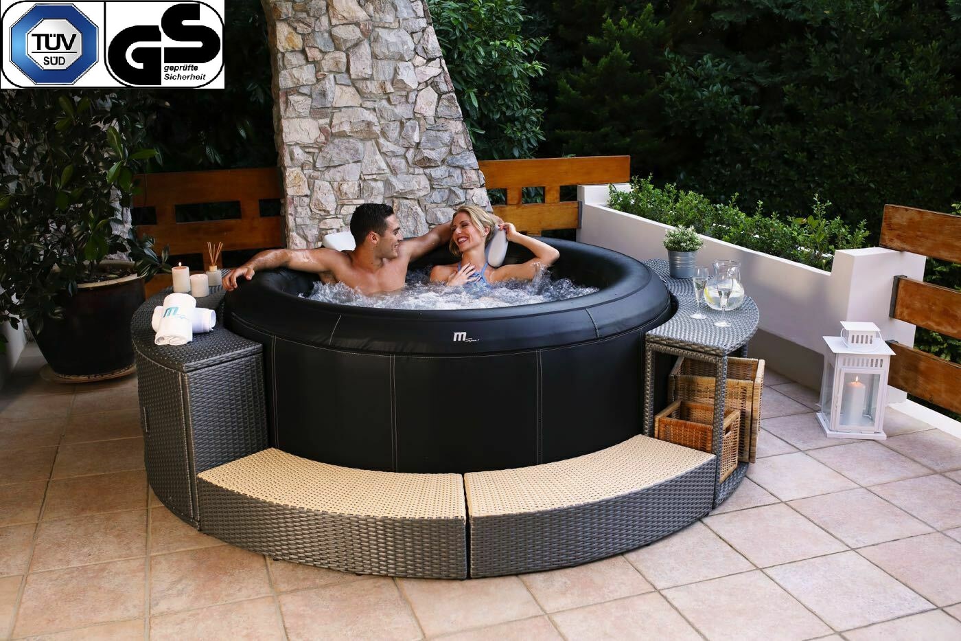 MSpa Whirlpool Premium CAMARO P-CA063 neustes Modell Outdoor Pool XXL 6 Personen inkl. Ozon / 138 Luftdüsen inkl. LED