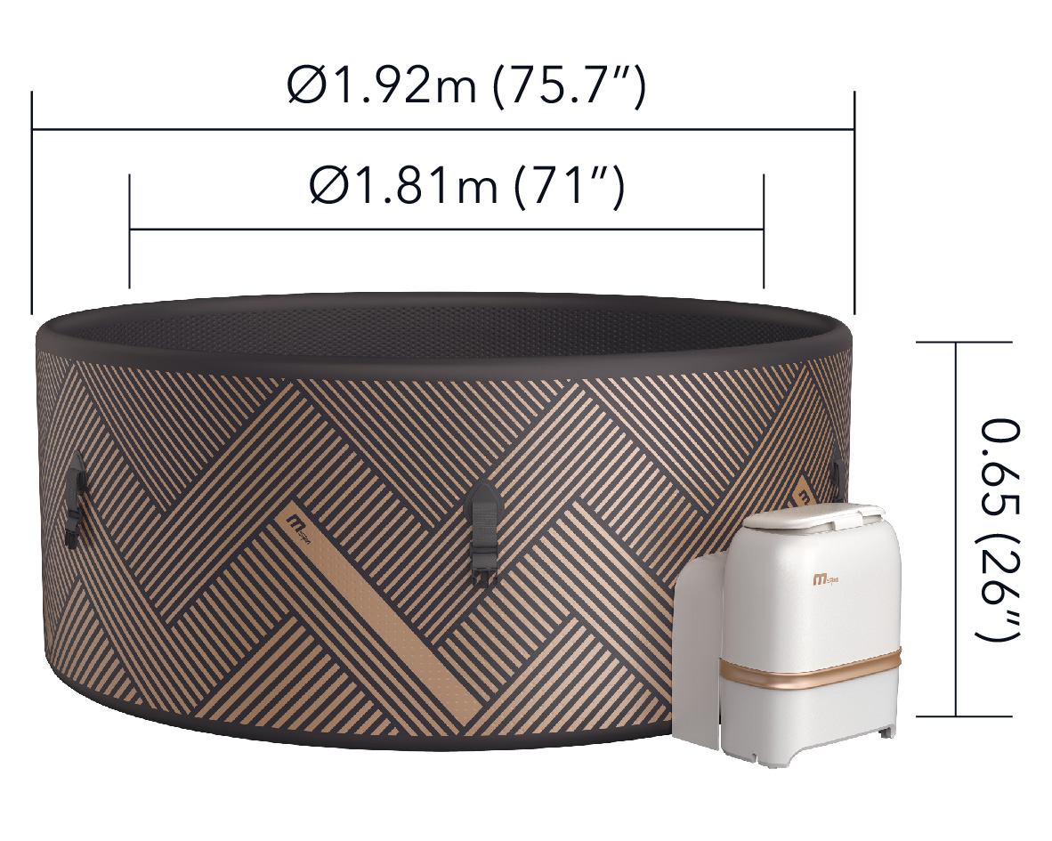 MSpa Whirlpool MONO ECO 2025 für 8 Personen XXL inkl. UVC / 144 Luftdüsen Outdoor Pool aufblasbar DWF F-MO082W