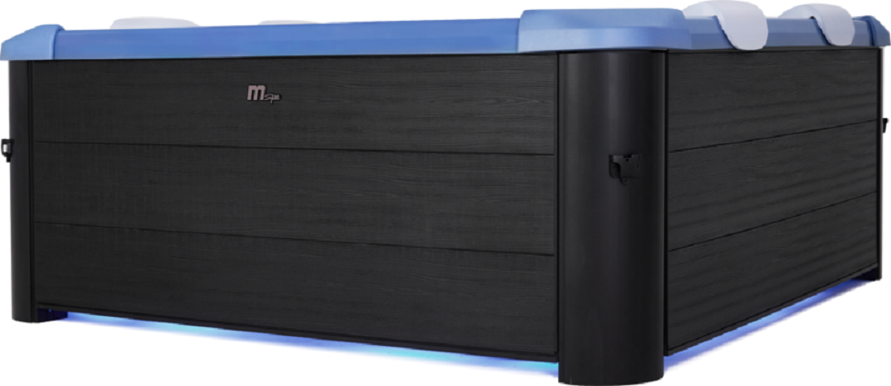 MSpa Whirlpool OSLO SAPPHIRE AERO 2027 XXL 160cm inkl. App, LED, 8 Hydromassagedüsen, 120 Luftdüsen