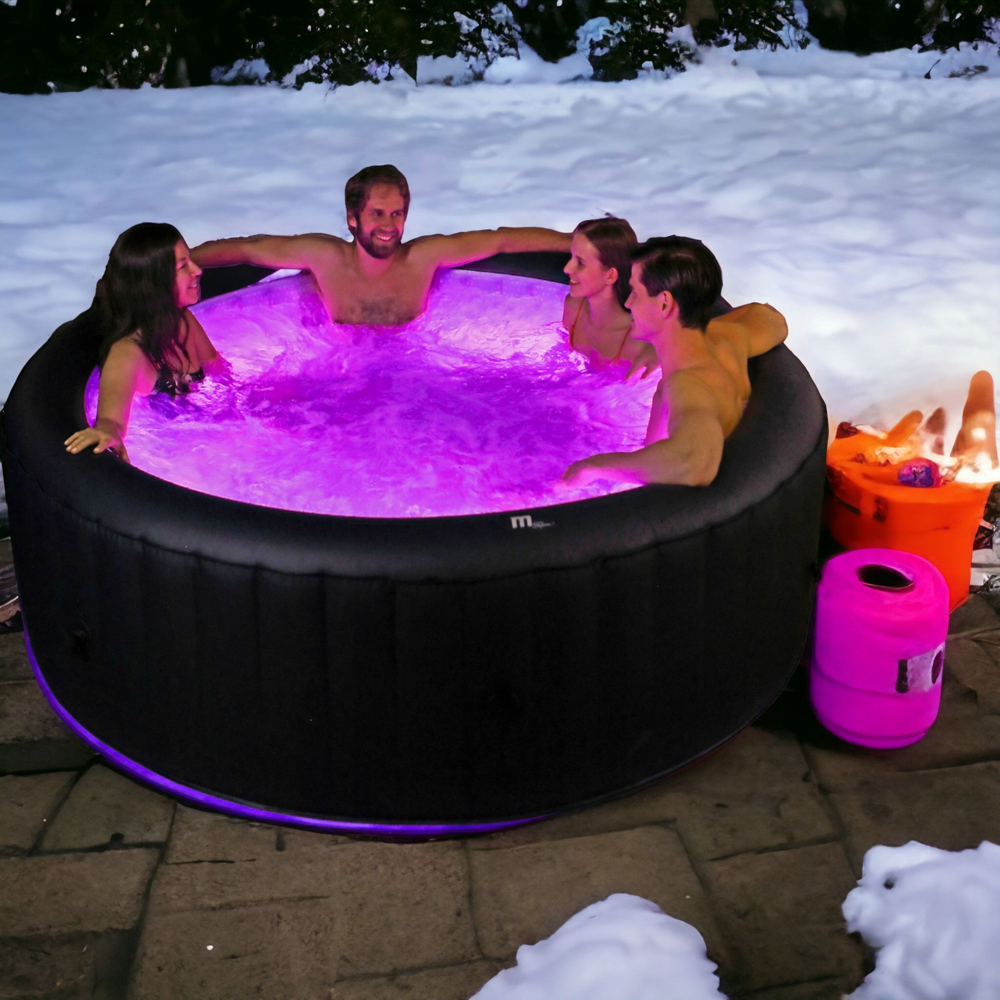 MSpa Whirlpool AURORA 2024 Farbwechsel LED aufblasbar Outdoor Pool XXL 6 Personen 