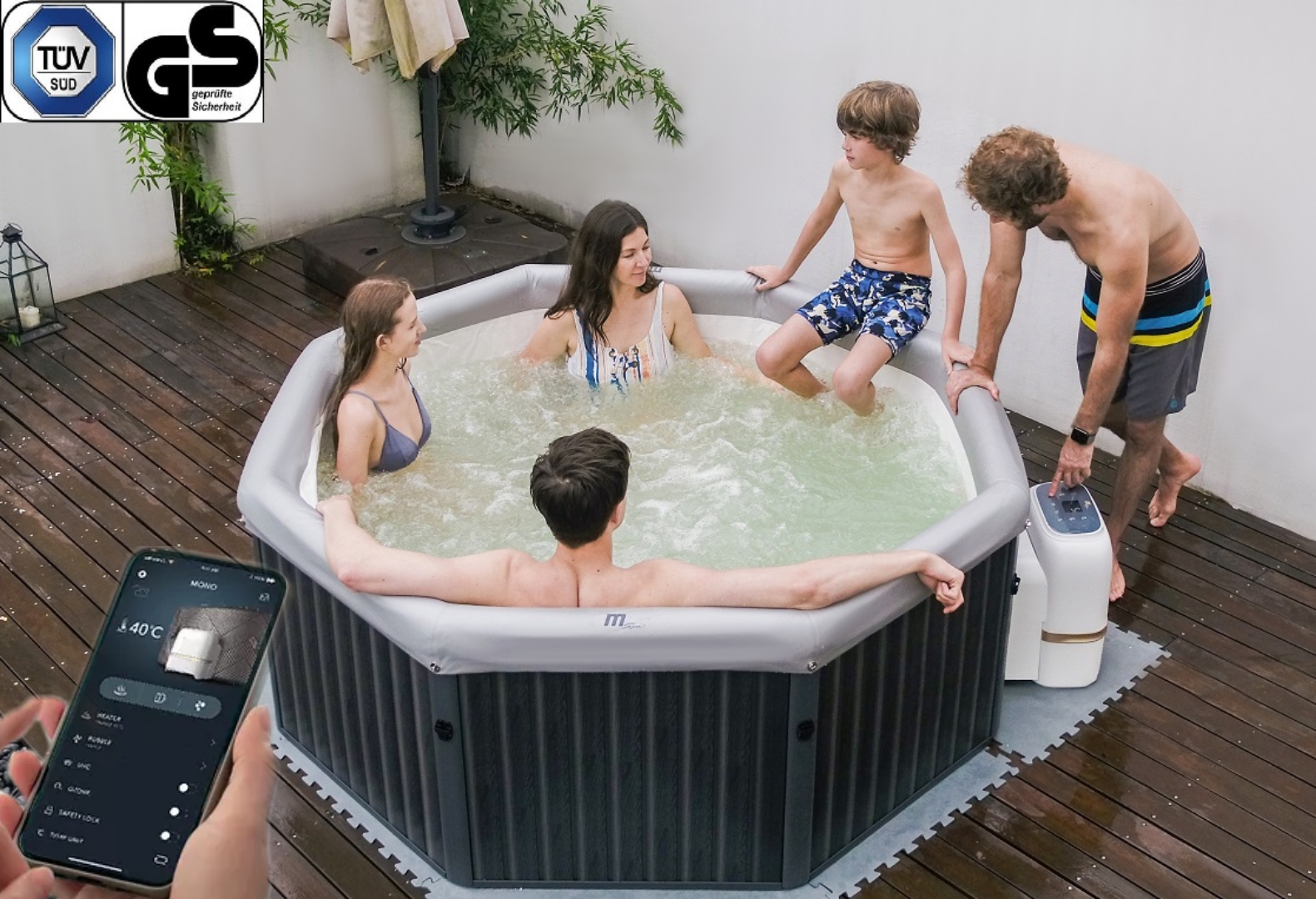 MSpa Whirlpool TUSCANY neu Modell 2024 Frame Outdoor Pool XXL 6 Personen App-Steuerung F-TU062W