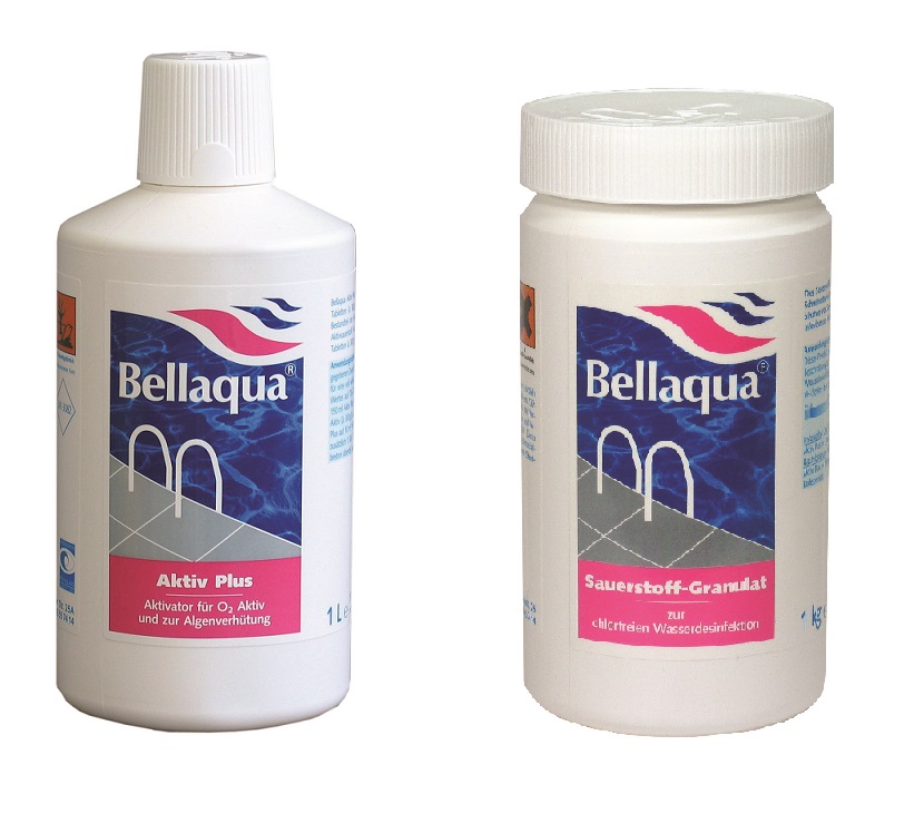 Bellaqua O2 Aktivsauerstoff Granulat und Aktivator Set 1kg + 1l Sauerstoff Set 