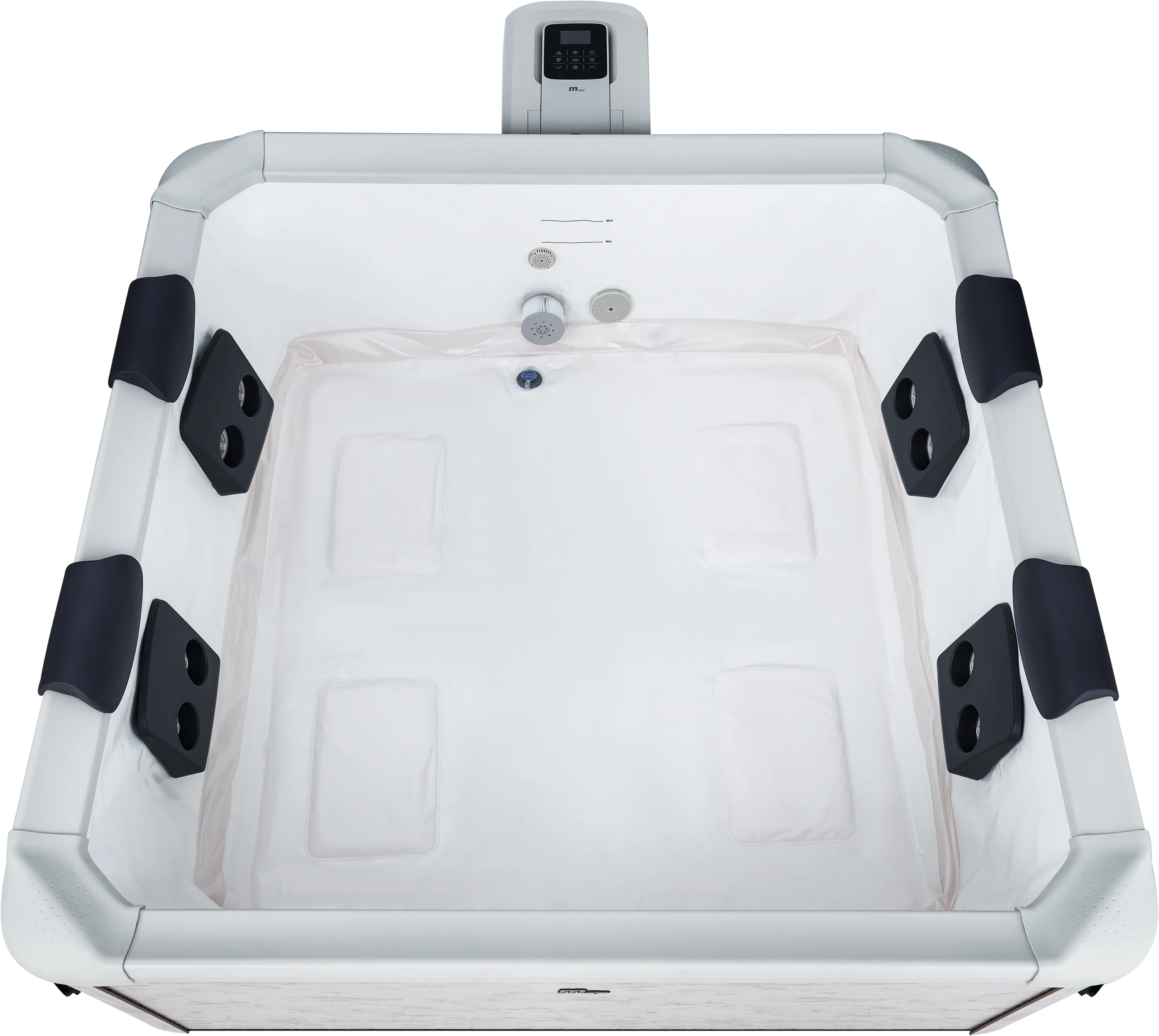 MSpa Whirlpool OSLO LITHOS 2027 XXL 180cm inkl. App, LED, 8 Hydromassagedüsen, 140 Luftdüsen