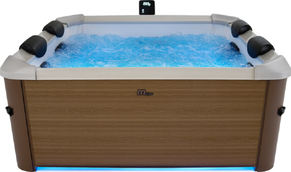 MSpa Whirlpool  Oslo AMBER Aero Modell 2027 160 cm inkl. LED, WiFi, UVC - 120 Luftdüsen, 8 Hydromassagedüsen