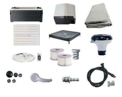 MSpa Whirlpool OSLO Sapphire inkl. LED / WiFi / UVC / 120 Luftdüsen / 8 Hydromassagedüsen