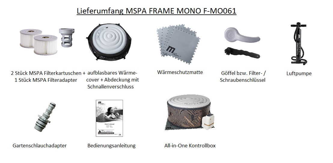 MSpa Whirlpool MONO 2024 für 6 Personen XXL Outdoor Pool aufblasbar DWF F-MO062W