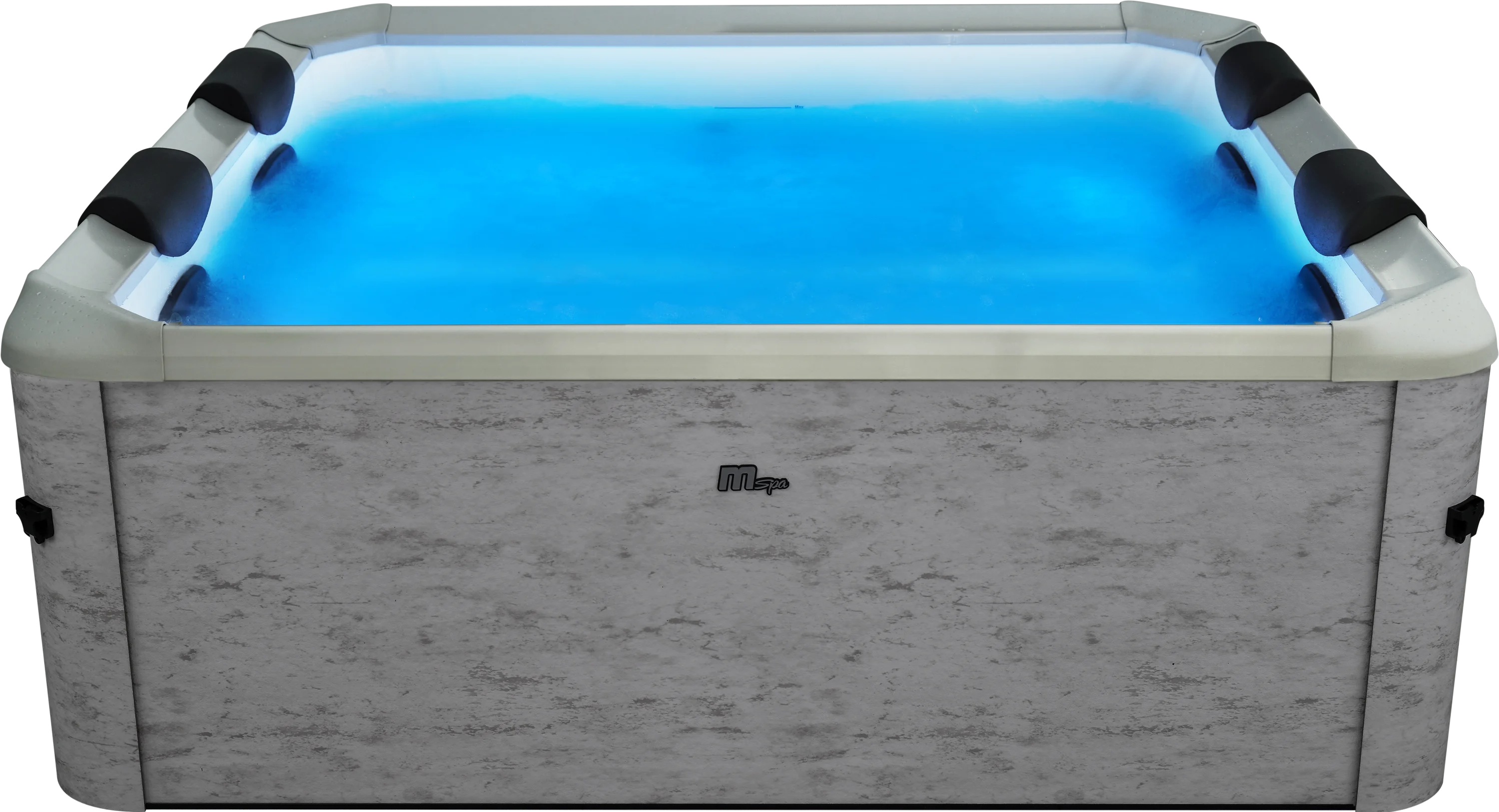 MSpa Whirlpool OSLO LITHOS 2027 XXL 180cm inkl. App, LED, 8 Hydromassagedüsen, 140 Luftdüsen