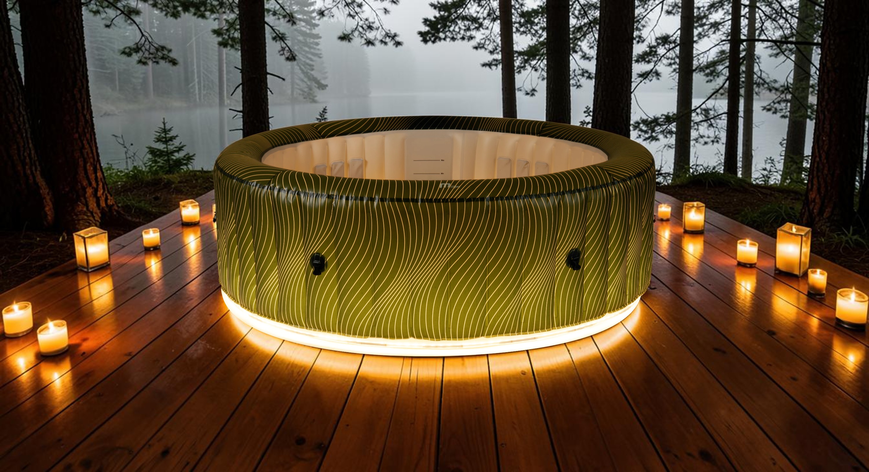 MSPA aufblasbarer Whirlpool METEOR neustes Modell 2027 inkl. UVC / LED / 164 Luftdüsen - Outdoor Pool XXL 6 Personen