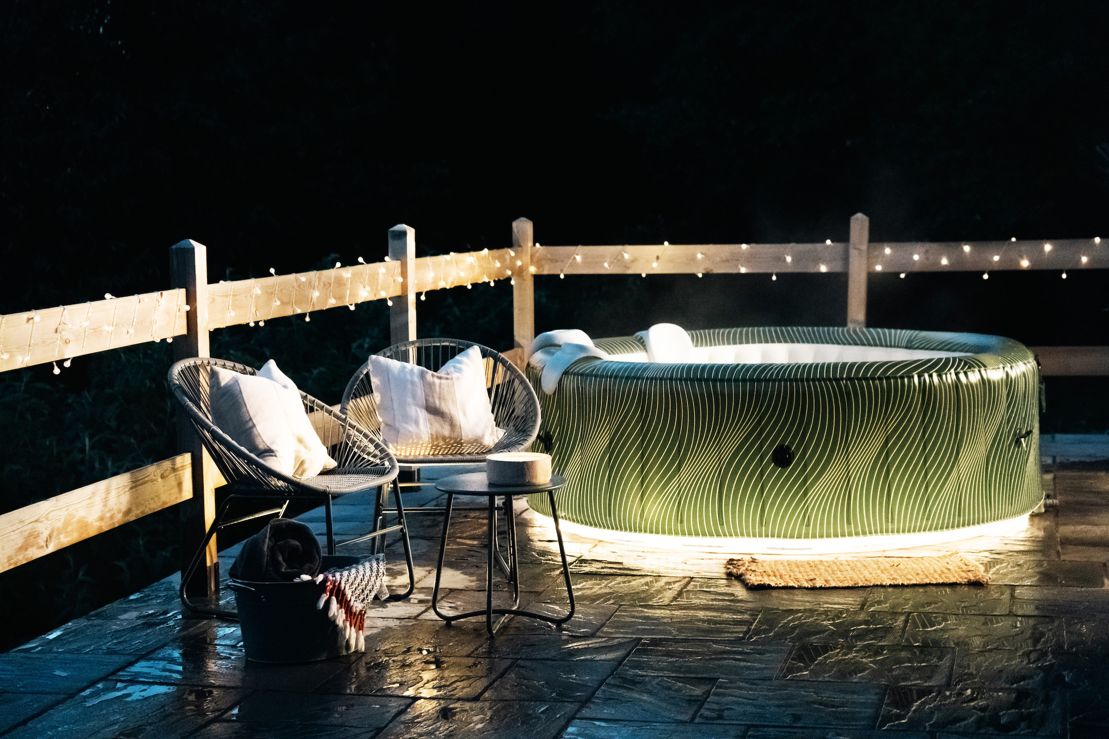 MSPA aufblasbarer Whirlpool METEOR neustes Modell 2027 inkl. UVC / LED / 164 Luftdüsen - Outdoor Pool XXL 6 Personen