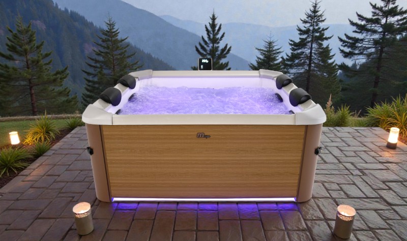 MSpa Whirlpool AMBER Modell 2026 inkl. LED, WiFi, UVC - 120 Luftdüsen, 8 Hydromassagedüsen