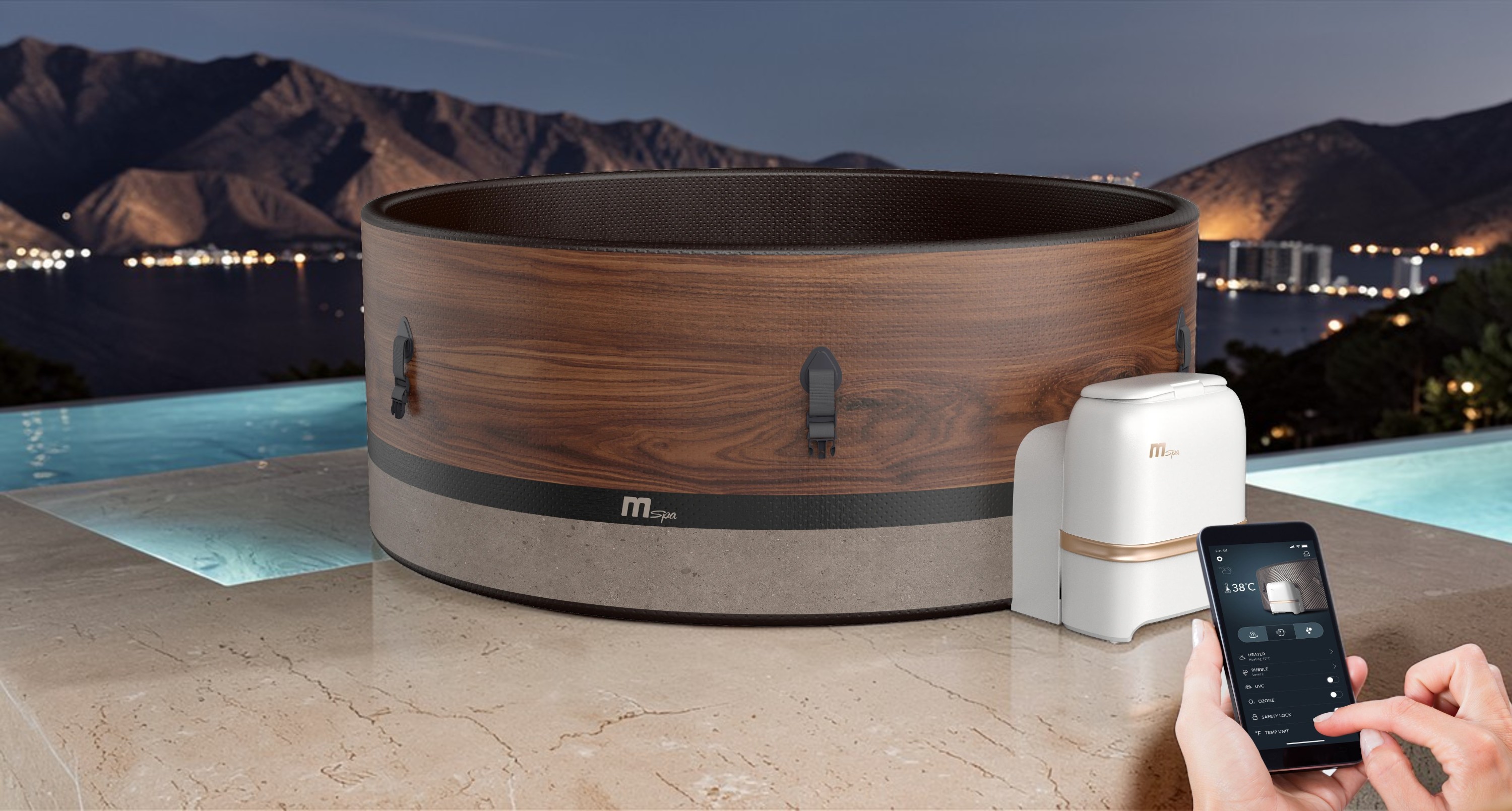 MSpa Whirlpool DUET Eco 2026 - 6 Pers. - Wifi, UVC+, 138 Luftdüsen - XXL - Ø173cm