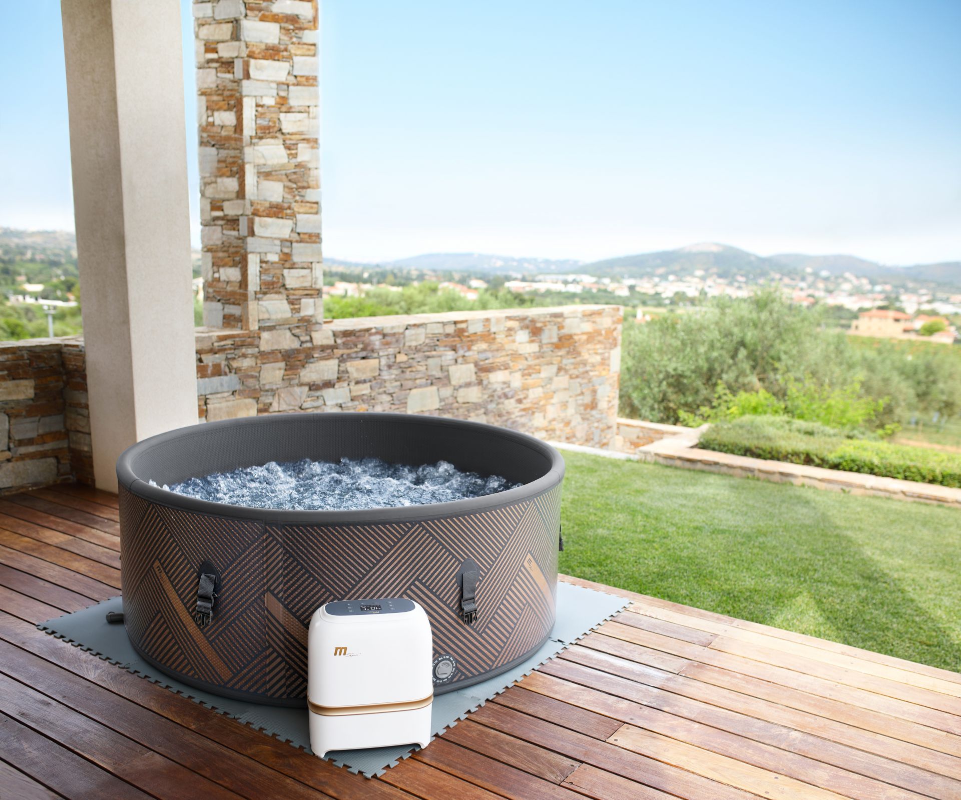 MSpa Whirlpool MONO 2024 für 6 Personen XXL Outdoor Pool aufblasbar DWF FMO062W SW10022